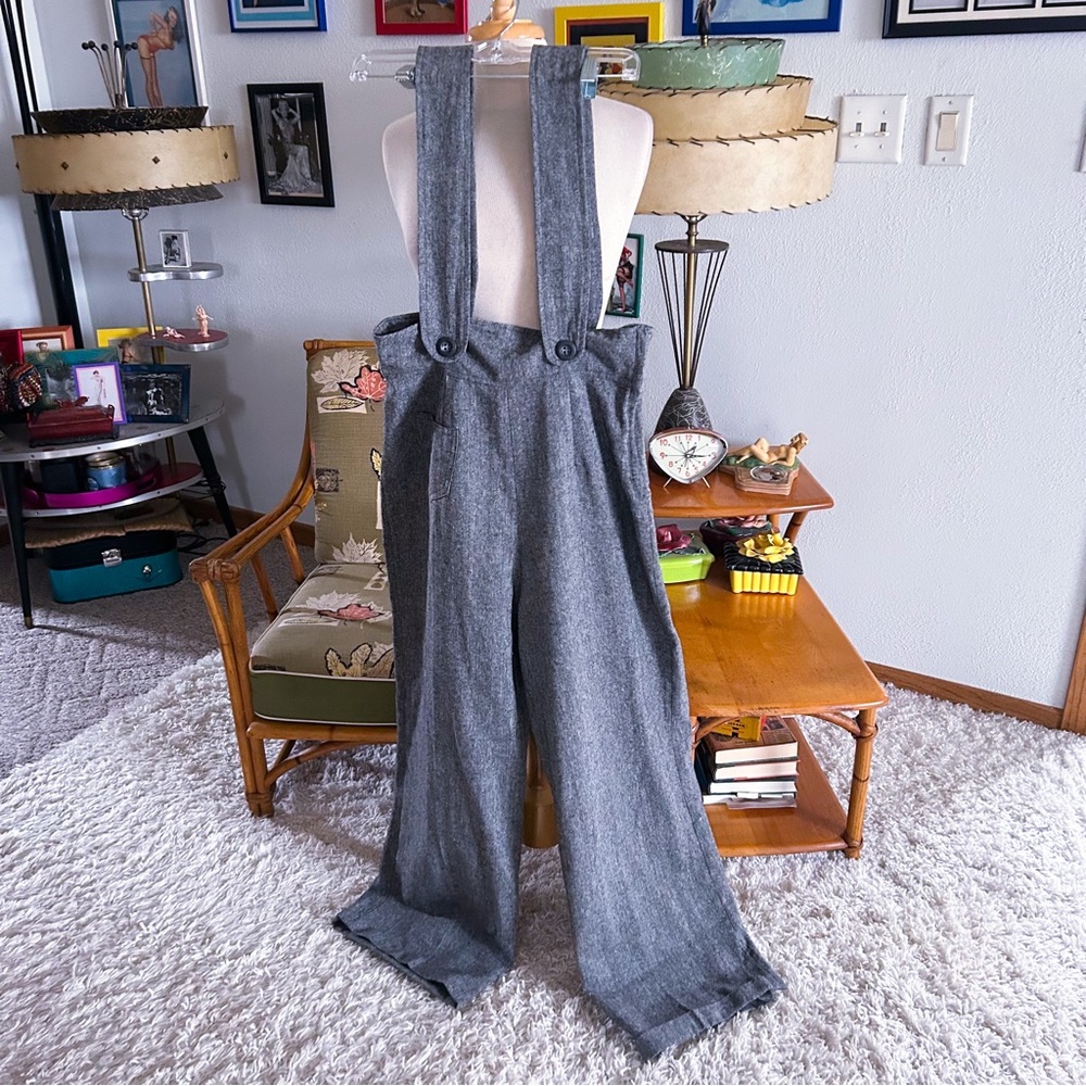 SOLD SOLD Retro Pants 1940s Style Gray Fleck M L UK 16 Vivien Of Holloway - Picture 2 of 10